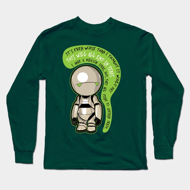 Marvin : the pessimist robot Long Sleeve T-Shirt by VanyNany